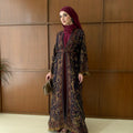 Marwa Pashmina Abaya - Cardigan style with Pleated Inner by n.our