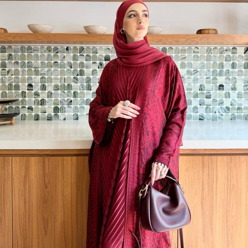 Marwa Abaya - Pashmina Cardigan Style Pleated Inner