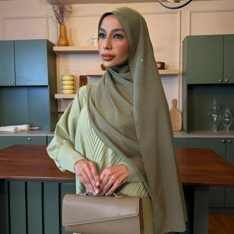 n.our Chiffon Silk Shawl stone and plain