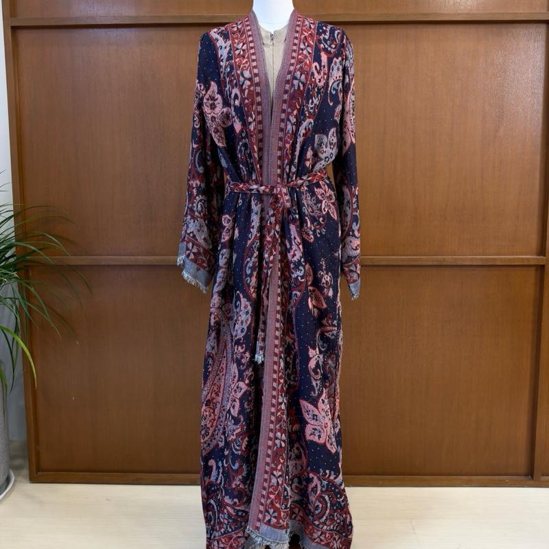 Marwa Pashmina Abaya - Cardigan style with Pleated Inner by n.our