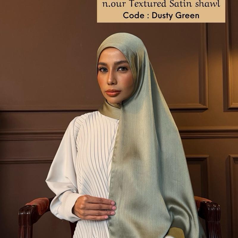 n.our Textured Satin Shawl