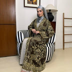 Marwa Pashmina Abaya - Cardigan style with Pleated Inner by n.our
