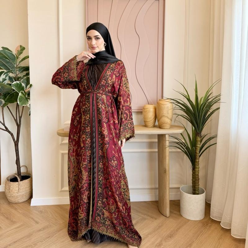 Marwa Abaya - Pashmina Cardigan Style Pleated Inner