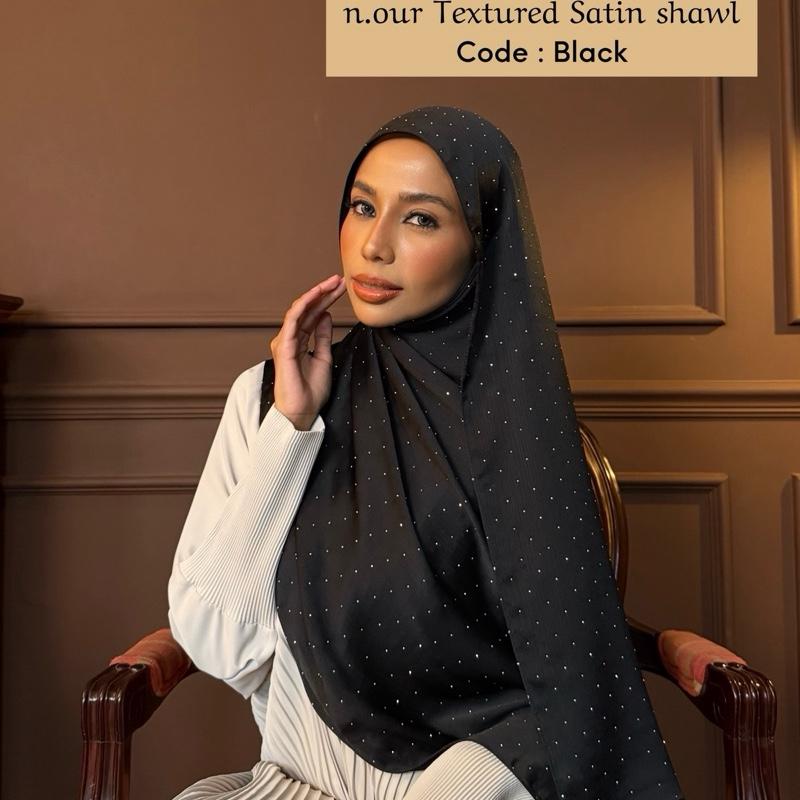 n.our Textured Satin Shawl