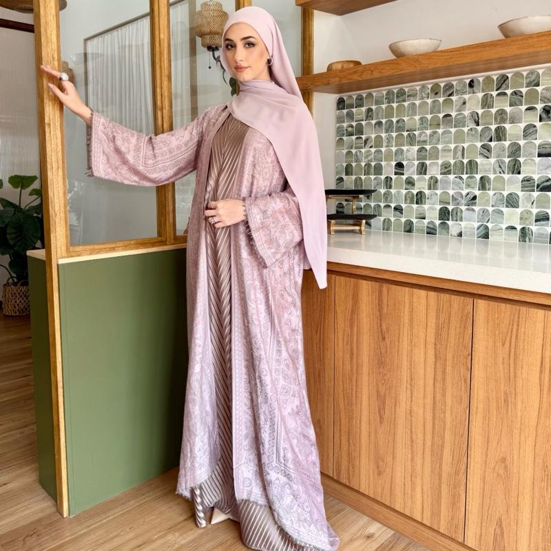 Marwa Abaya - Pashmina Cardigan Style Pleated Inner