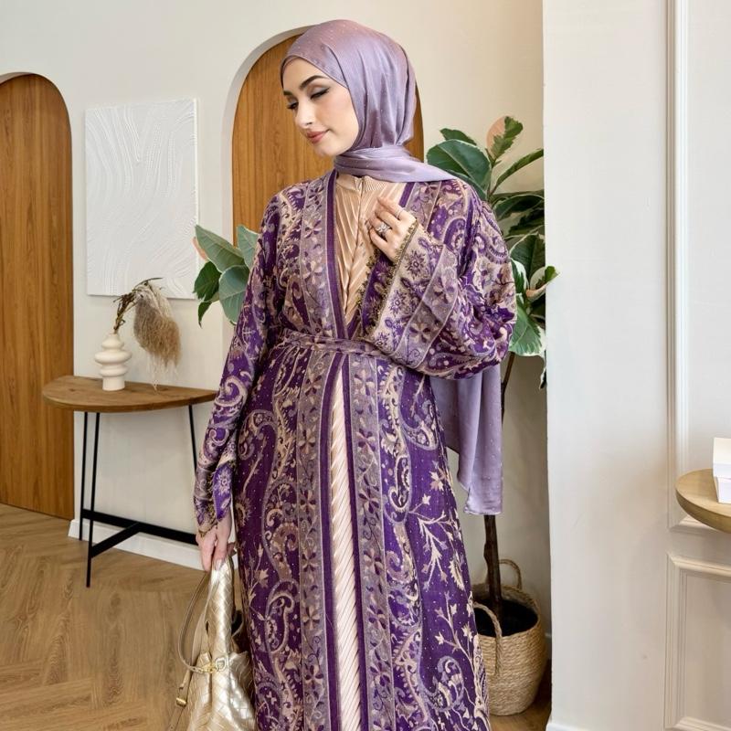 Marwa Abaya - Pashmina Cardigan Style Pleated Inner