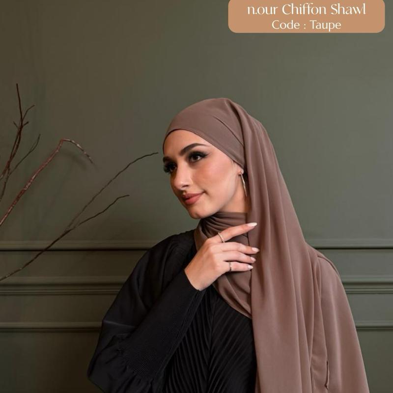 n.our Chiffon Silk Shawl stone and plain