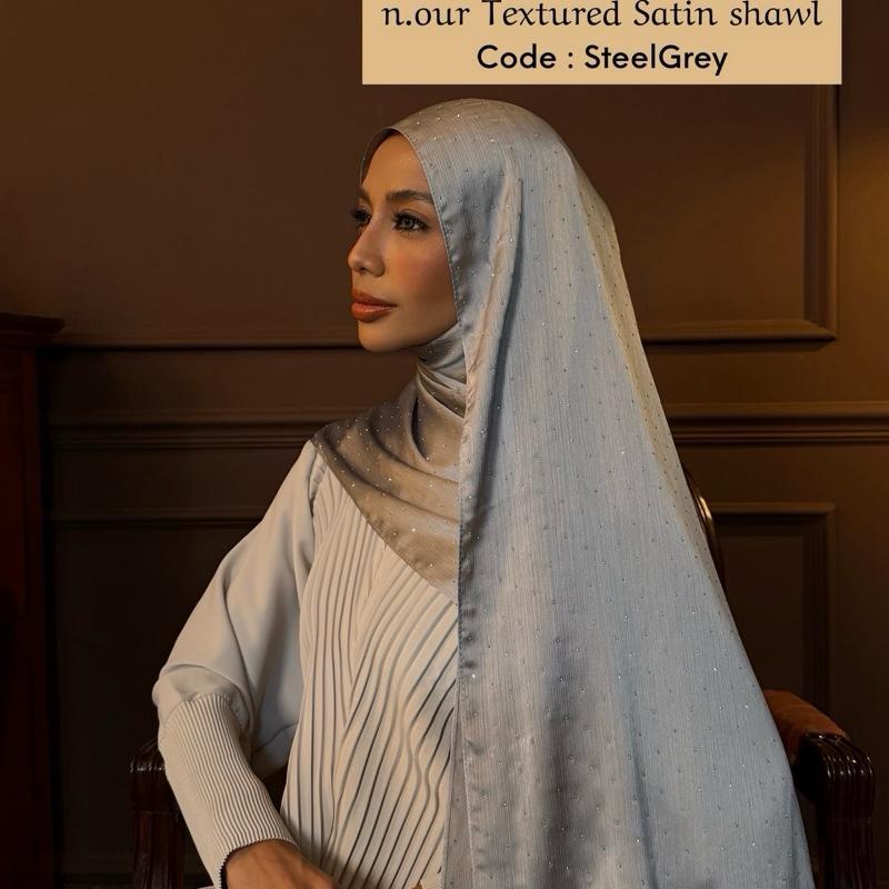 n.our Textured Satin Shawl