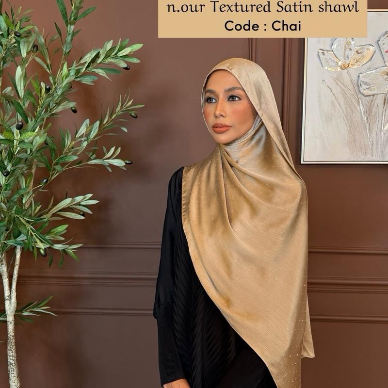 n.our Textured Satin Shawl