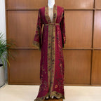Marwa Pashmina Abaya - Cardigan style with Pleated Inner by n.our