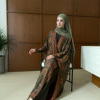 Marwa Pashmina Abaya - Cardigan style with Pleated Inner by n.our