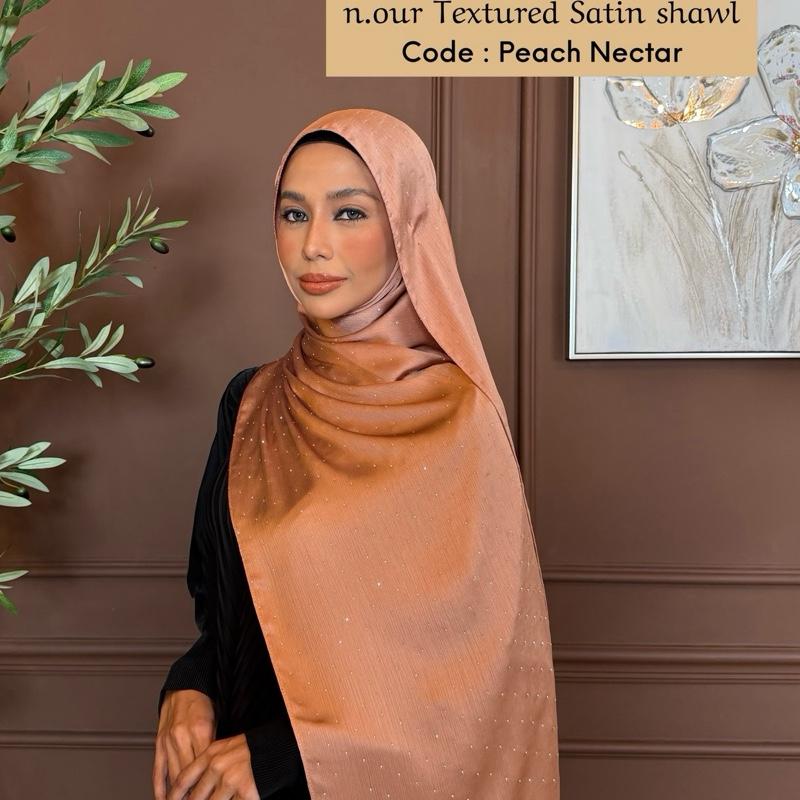 n.our Textured Satin Shawl