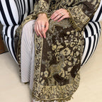Marwa Pashmina Abaya - Cardigan style with Pleated Inner by n.our