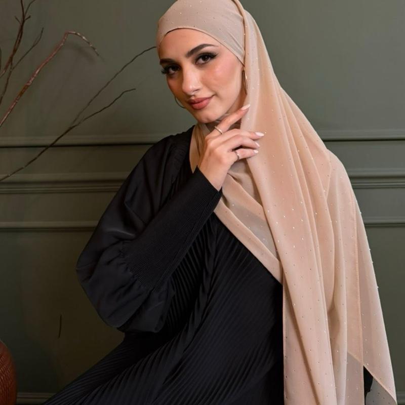 n.our Chiffon Silk Shawl stone and plain