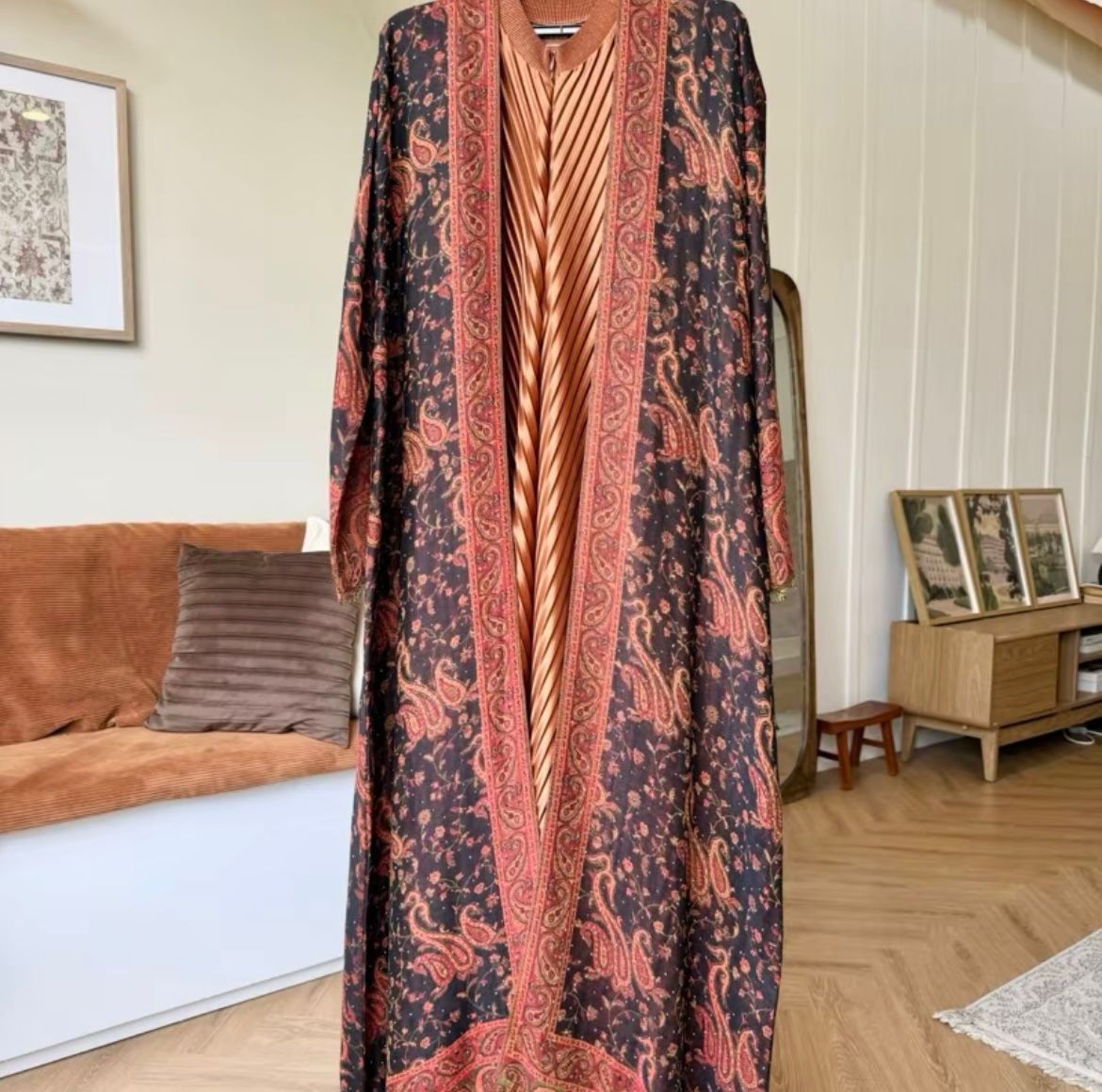 Marwa Abaya - Pashmina Abaya Cardigan Style Pleated Inner by n.our