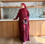 Marwa Abaya - Pashmina Abaya Cardigan Style Pleated Inner by n.our