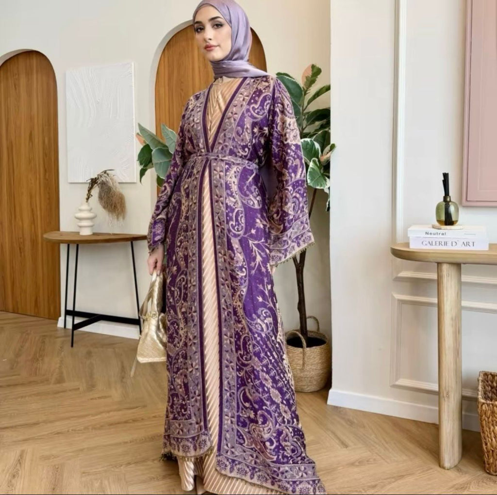 Marwa Abaya - Pashmina Abaya Cardigan Style Pleated Inner by n.our