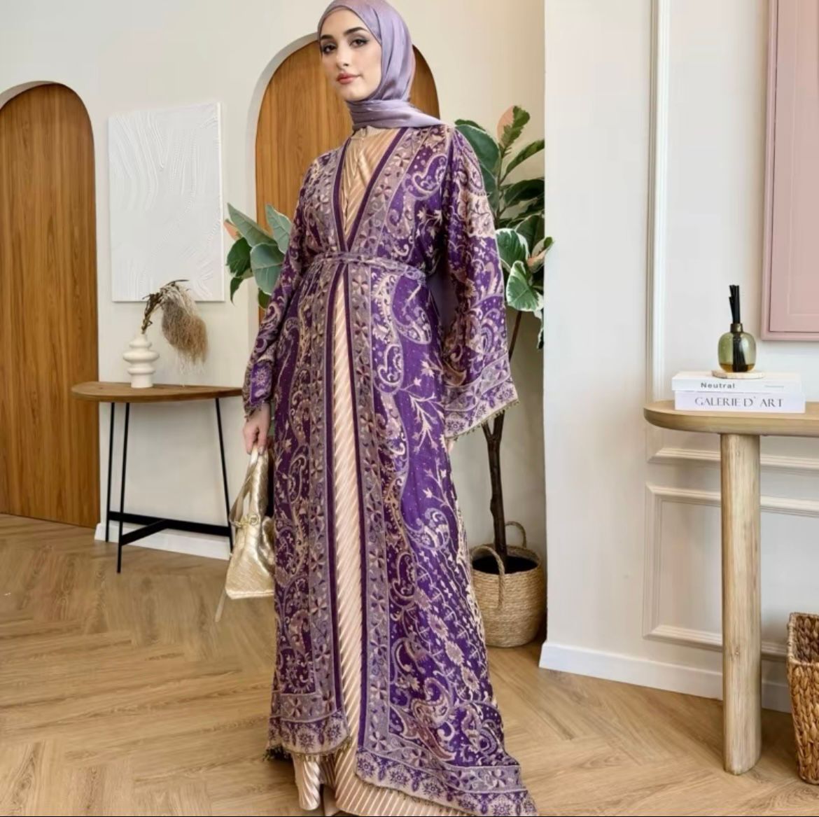 Marwa Abaya - Pashmina Abaya Cardigan Style Pleated Inner by n.our