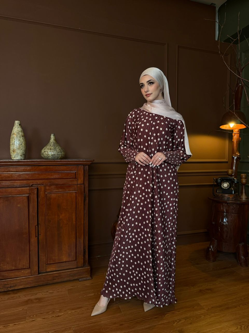 Dotty Pleated Abaya by n.our