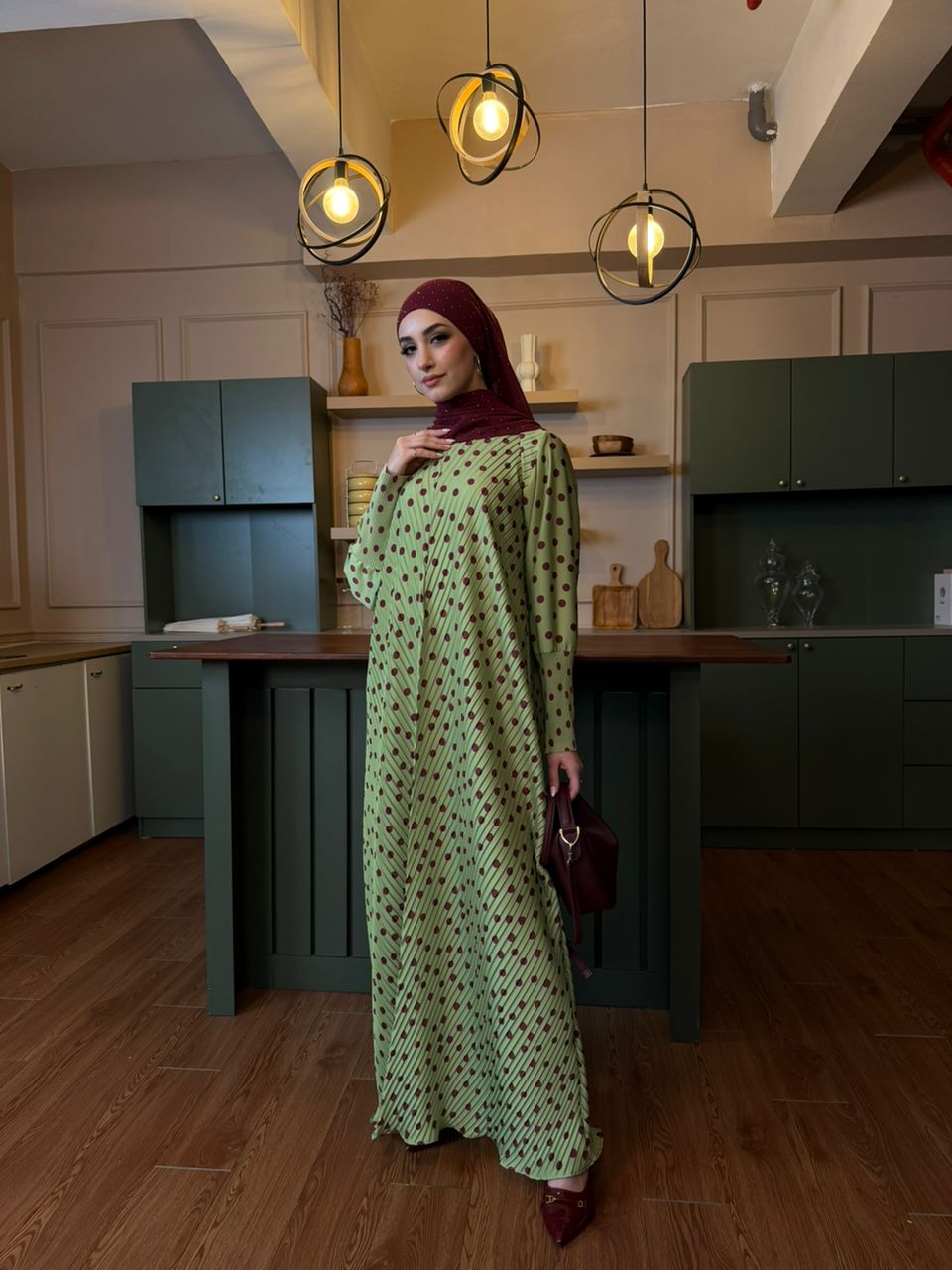 Dotty Pleated Abaya by n.our