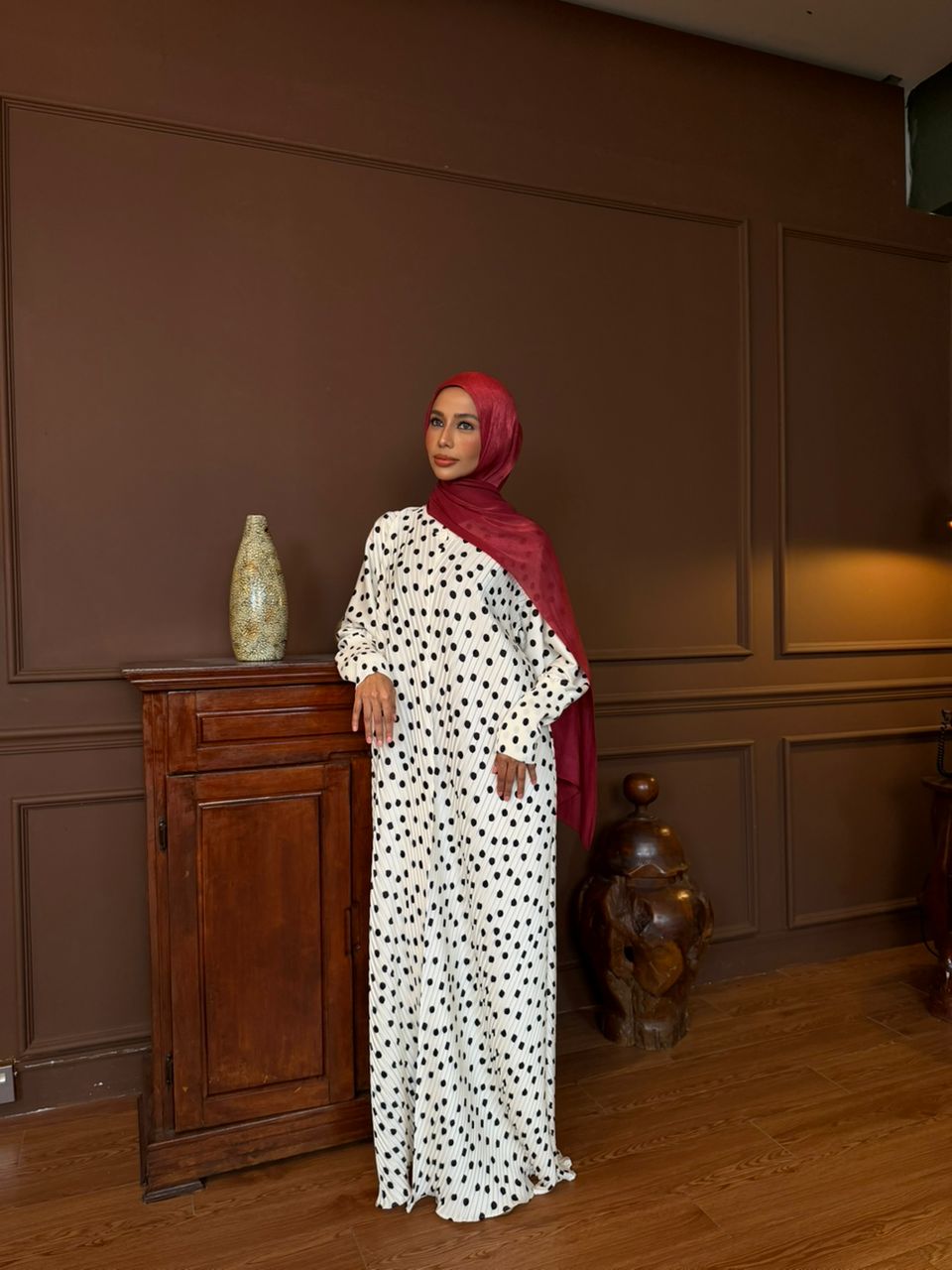 Dotty Pleated Abaya by n.our