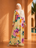 Zaira Printed Abaya Pleated by n.our