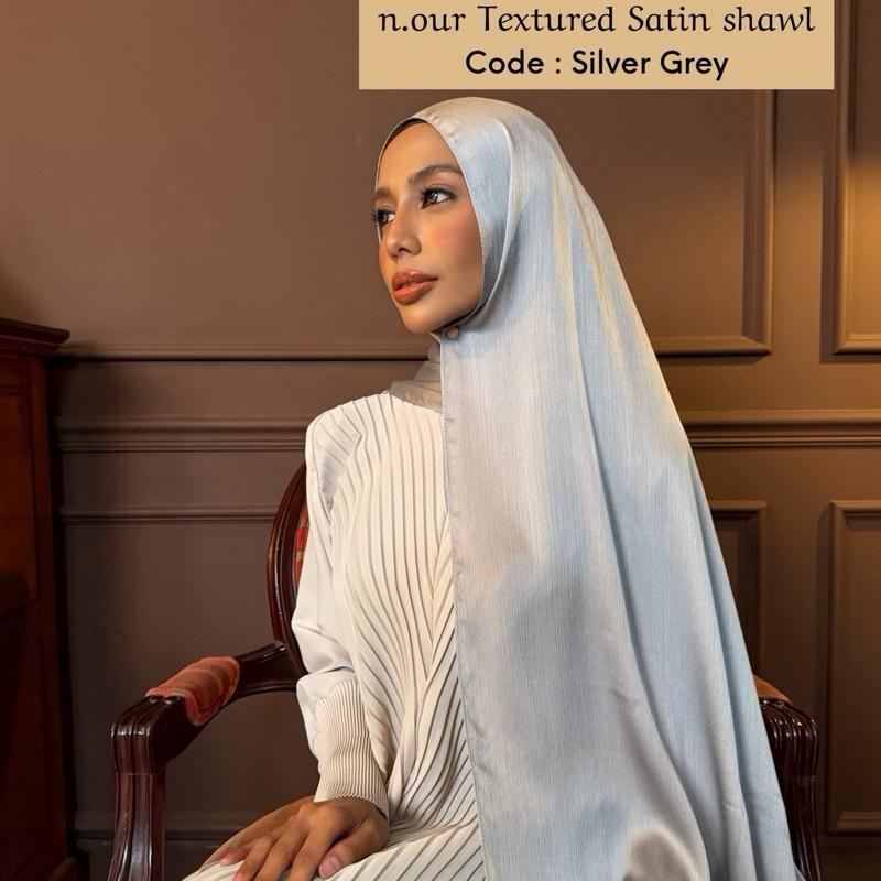 n.our Textured Satin Shawl