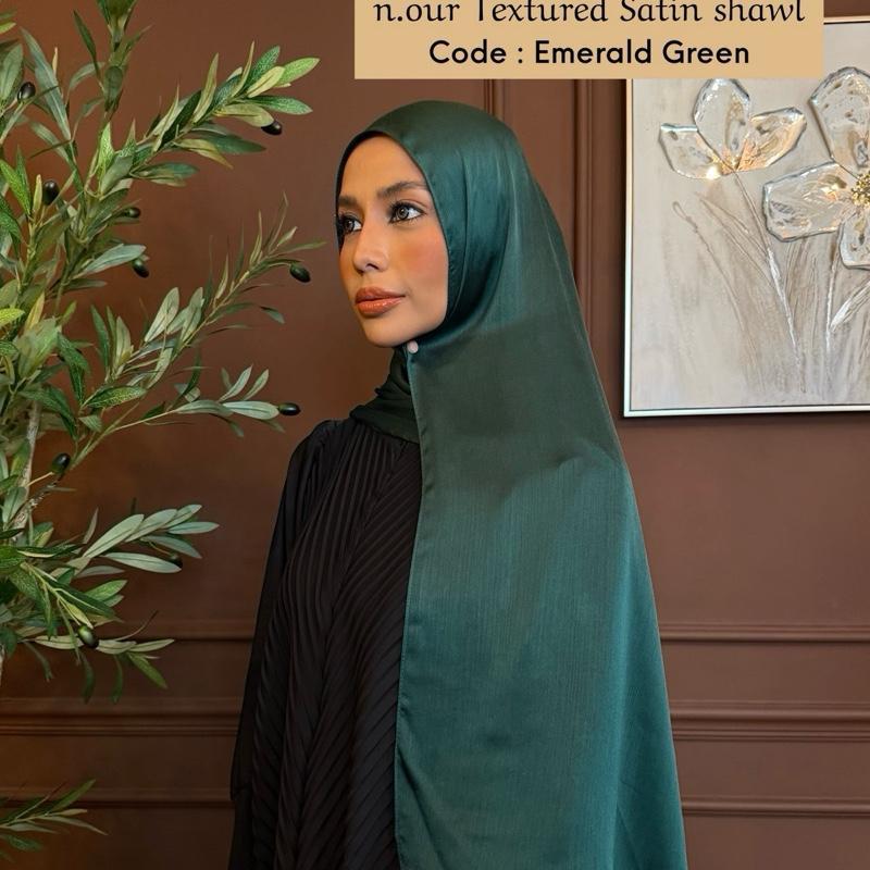 n.our Textured Satin Shawl
