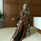 Marwa Pashmina Abaya - Cardigan style with Pleated Inner by n.our