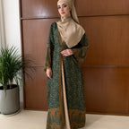 Marwa Pashmina Abaya - Cardigan style with Pleated Inner by n.our