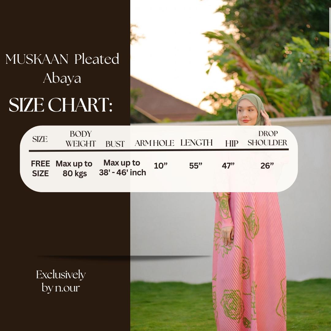 MUSKAAN Pleated Abaya (Floral Design) by n.our